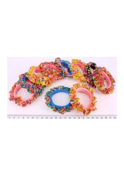 Benim Marifetlerim - Karışık Renkli Fırfırlı Lastik Toka 1 Adet