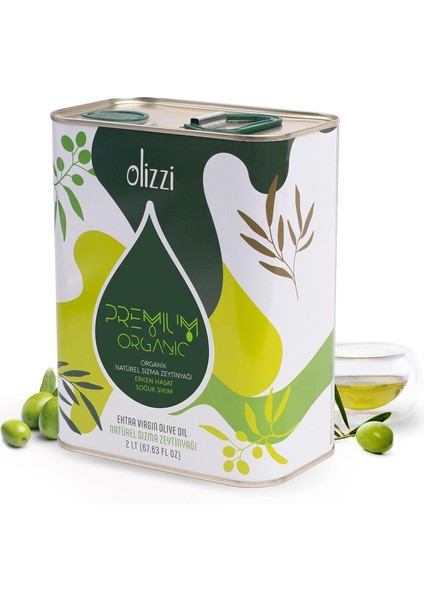 Olizzi Premium Organik Natürel Sızma Zeytinyağı - Ödüllü, Erken Hasat, Soğuk Sıkım 2 Lt fiyatları