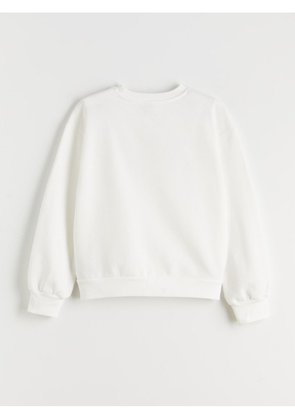 Yeni Sezon Bisiklet Yaka Kız Çocuk Kalın Sweatshirt 2'li modelleri