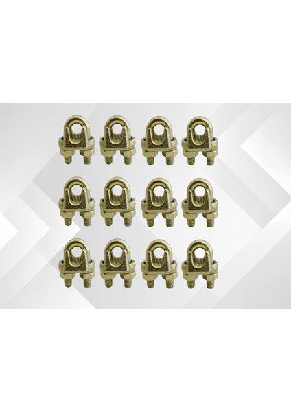 Halat Klemensi 6mm A Tipi, Sarı Galvaniz Kaplama (12 Adet)
