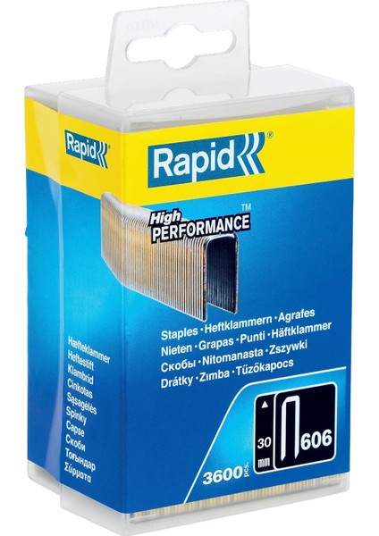 Zımba Teli Tip 606, 30 mm Zımba, 3.600 Adet Plastik Kutu, Ahşap Için Dar Sırt Mandalları, Reçine Yüzeyli