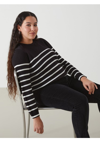 Yeni Sezon Bisiklet Yaka Çizgili Uzun Kollu Kadın Triko Kazak fiyatları