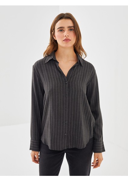Yeni Sezon Çizgili Kadın Gömlek