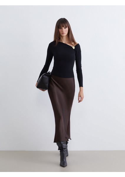 Yeni Sezon Beli Lastikli A Kesim Saten Etek