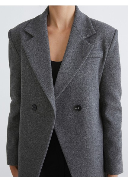 Yeni Sezon Kruvaze Yaka Kadın Kaşe Blazer Ceket modelleri