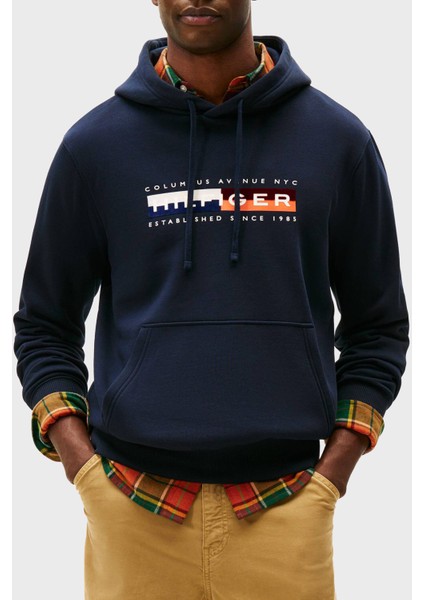 Pamuklu Regular Fit Baskılı Kapüşon Yaka Sweat Erkek Sweat MW0MW40041 Dw5