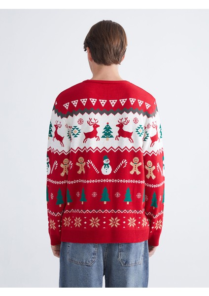 Yeni Sezon Bisiklet Yaka Yılbaşı Temalı Erkek Triko Kazak fırsatları