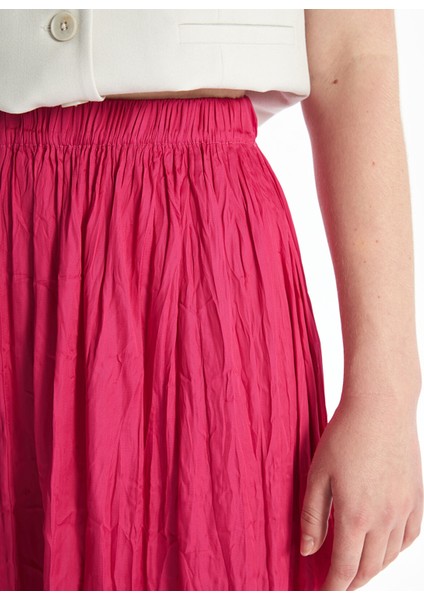 Yeni Sezon Beli Lastikli Saten Kadın Etek modelleri