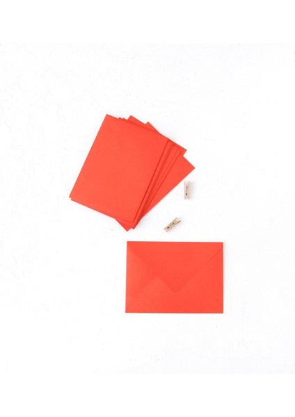 Kırmızı Zarf, 13X18 cm 10 Adet 13 x 18