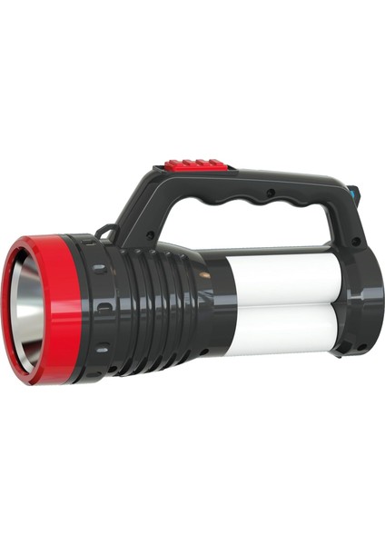 USB Şarjlı Çok Fonksiyonlu El | 2W LED + 4 Tüp Led, 300 Lümen, 1200 Mah Batarya, 3 Mod, Taşınabilir Aydınlatma | Kamp, Acil, Ev Kullanımı Için