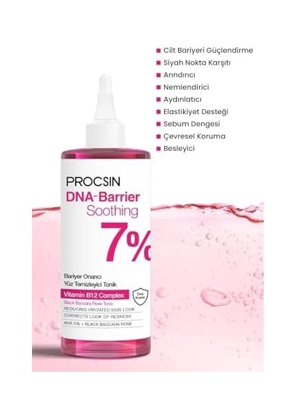 Procsın Dna-Barrier Soothing Cilt Bariyeri Onarıcı Güçlendirici Yüz Temizleyici Tonik modelleri