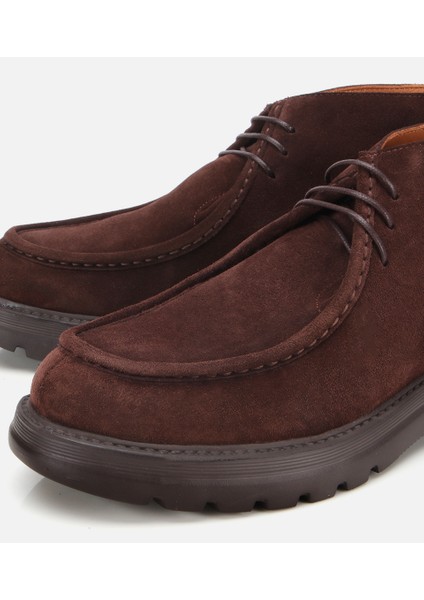 02BOH311930A480 ERKEK Süet Deri Kahverengi Dikiş Detaylı Chelsea Bot modelleri