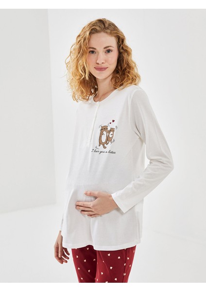 Yeni Sezon Bisiklet Yaka Baskılı Kadın Pijama Takımı fiyatları