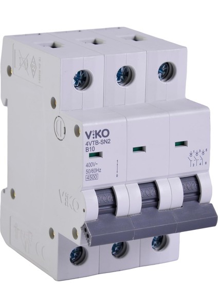 4VTB-3B10 Otomatik Sigorta 4,5ka B Tipi 3 Kutup 10A