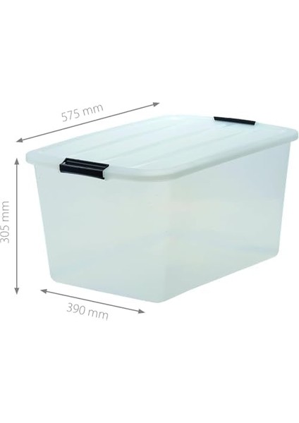 Ohyama Kapaklı Plastik Saklama Kutuları, 45L, 2'li Set, Şeffaf modelleri