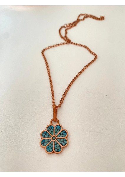 Firuze Taşlı Bakır Kolye modelleri