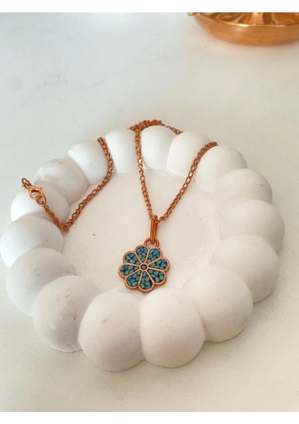 Firuze Taşlı Bakır Kolye fırsatları