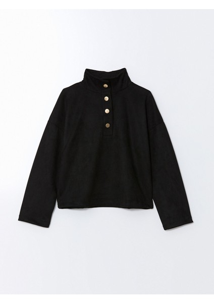 Yeni Sezon Dik Yaka Düz Oversize Kadın Sweatshirt indirimleri