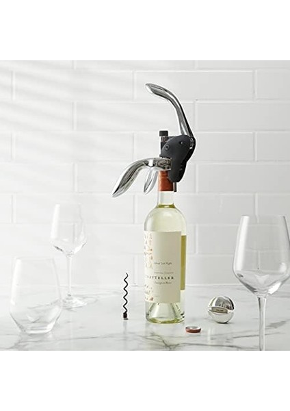 Tirbuşon Şarap Açacağı, Folyo Kesici ve Ekstra Spiral Dahil, Siyah fiyatları