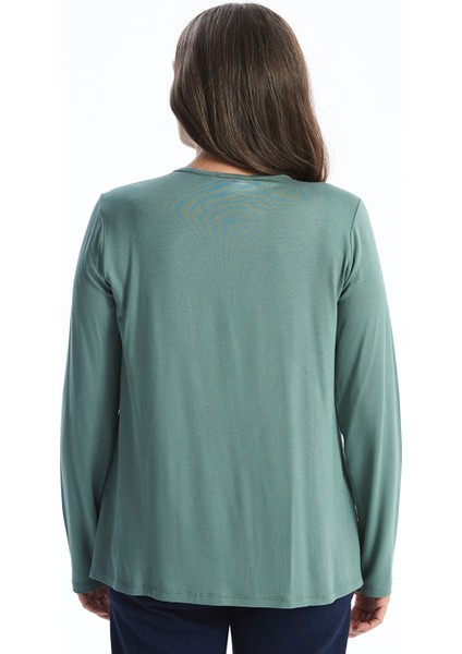 Yeni Sezon Bisiklet Yaka Düz Uzun Kollu Kadın Bluz fırsatları