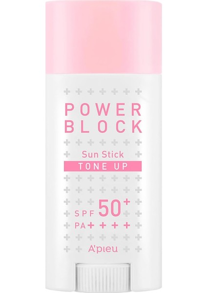 A'pıeu Ton Eşitleyici Aydınlatıcı Stick Güneş Koruyucu Power Block Tone Up Sunstick SPF50 Pa