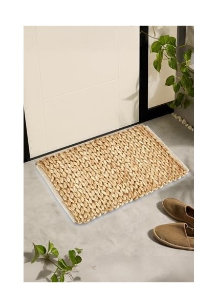 El Yapımı Örgü Jüt Hasır Lüx Kapı Önü Paspası, (65 x 45 Cm) modelleri