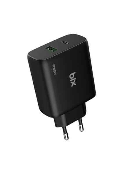 BX2P65G Gan Pd 65W Type-C ve Usb-A Qc 18W Çift Portlu Akım Korumalı Hızlı Şarj Cihazı Siyah modelleri