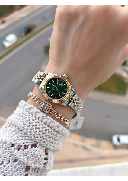 Çelik Kordonlu 2 Yıl Garantili 3 Atm Suya Dayanıklı Kadın Kol Saati+Bileklik BD.10030.5 fiyatları