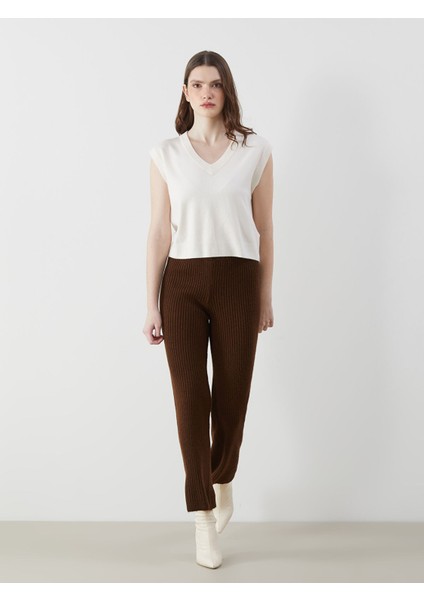 Yeni Sezon Beli Lastikli Kadın Triko Pantolon