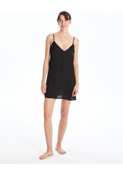 Yeni Sezon V Yaka Düz Askılı Saten Kadın Fantezi Gecelik fiyatları