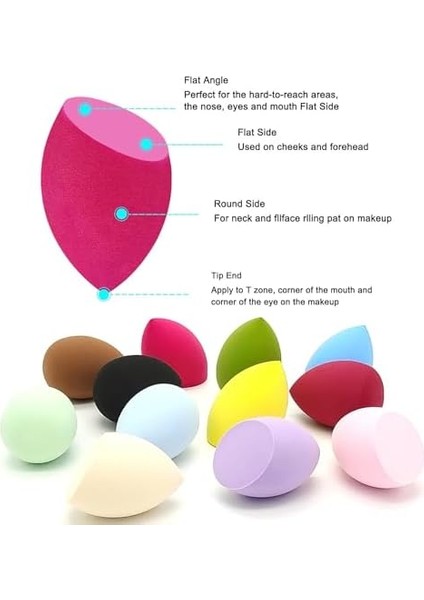 Ankanorm Makyaj Süngeri, Armut Makyaj Sünger Seti, Sıvı Krem Pudra Için Sünger, Farklı Renklerde 1 Adet modelleri