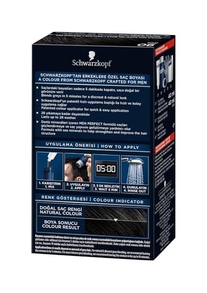 Schwarzkopf Men Perfect Erkek Saç Boyasi 90 - Siyah modelleri