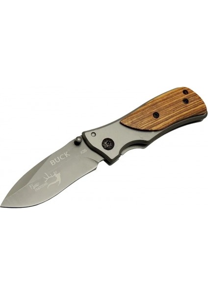 Eco Lounge Buck Family X35 Kahverengi Kamp Çakı 15CM- Manuel, Kemerlikli, Ahşap Sap