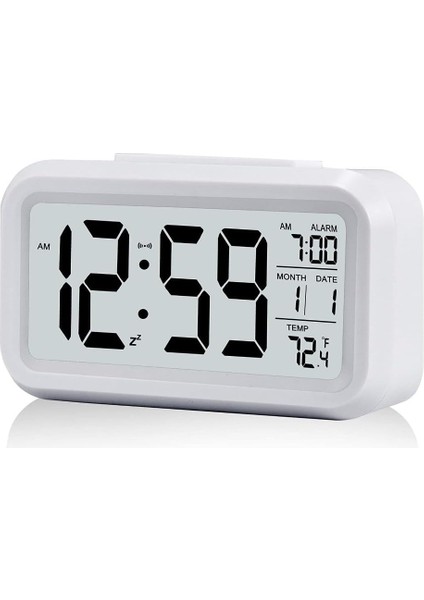 Fotoselli Işık Sensörlü Termometreli Alarmlı Masa Saati