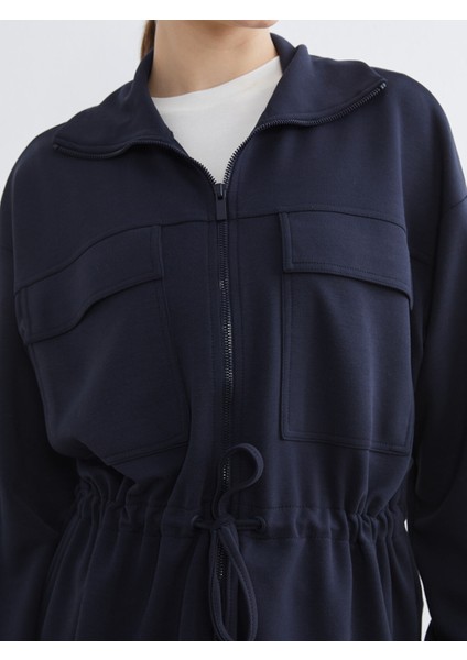 Yeni Sezon Dik Yaka Oversize Kadın Fermuarlı Sweatshirt modelleri