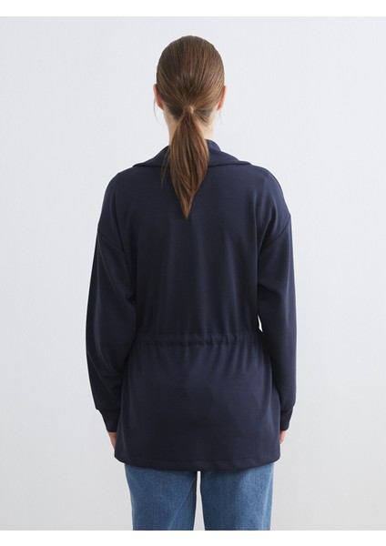 Yeni Sezon Dik Yaka Oversize Kadın Fermuarlı Sweatshirt fırsatları