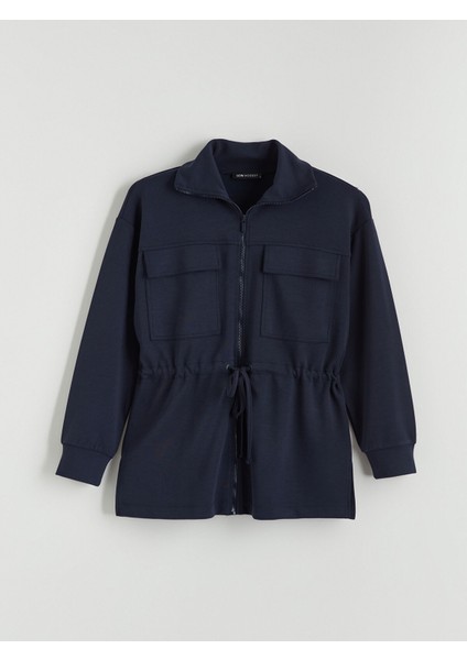 Yeni Sezon Dik Yaka Oversize Kadın Fermuarlı Sweatshirt indirimleri