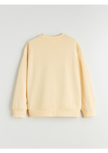 Yeni Sezon Bisiklet Yaka Mickey Mouse Baskılı Kız Çocuk Sweatshirt modelleri