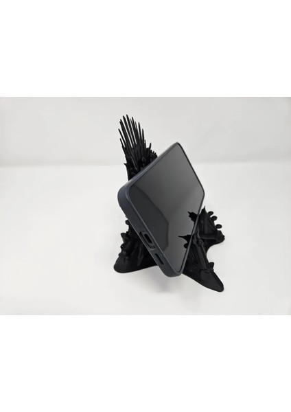 CRAFTSY3D Demir Taht Telefon Standı – Taht Oyunları Temalı 3D Baskı Dekoratif Masaüstü Tutucu