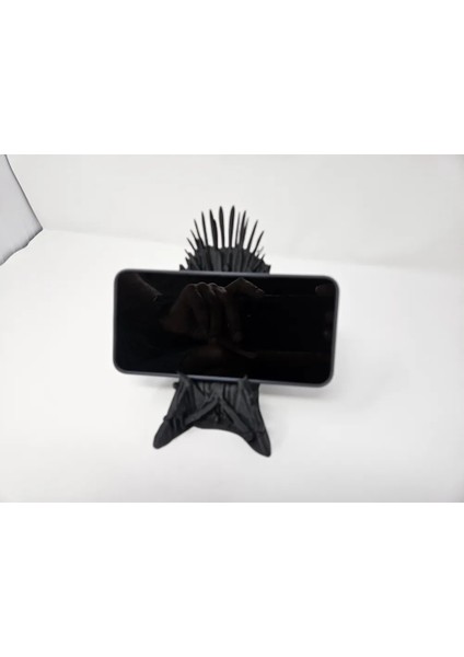CRAFTSY3D Demir Taht Telefon Standı – Taht Oyunları Temalı 3D Baskı Dekoratif Masaüstü Tutucu