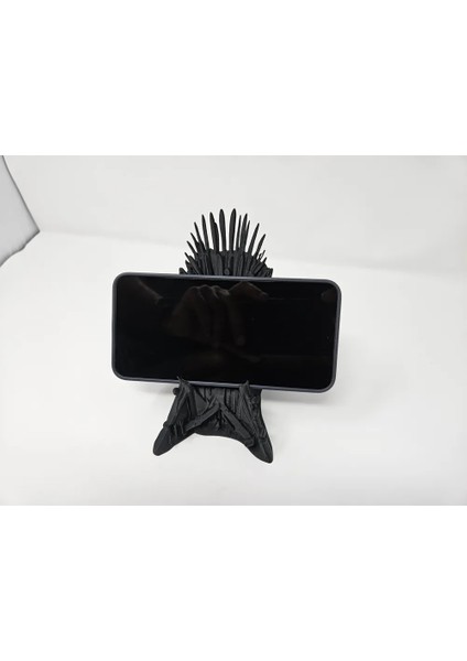CRAFTSY3D Demir Taht Telefon Standı – Taht Oyunları Temalı 3D Baskı Dekoratif Masaüstü Tutucu