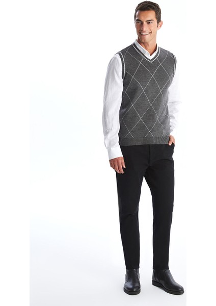 Yeni Sezon Standart Kalıp V Yaka Erkek Triko Süveter fiyatları