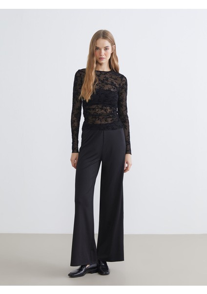 Yeni Sezon Bisiklet Yaka Çiçekli Büzgülü Bluz fiyatları