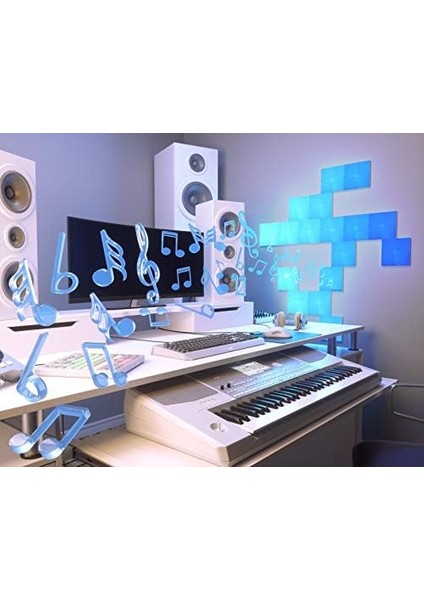 Canvas Starter Kit, 9 LED Rgbw Akıllı Işık Oranı - Modüler Wlan LED Paneller, 16 Milyon Renkli Duvar Lambası Iç, Müzik ve Ekran Senkronizasyonu,, Dekorasyon ve Oyun ile fiyatları