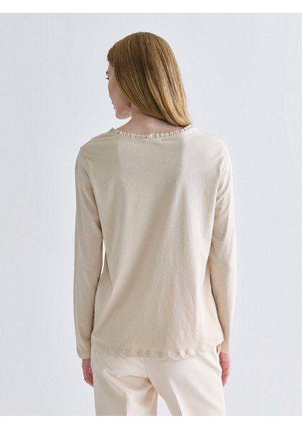 Yeni Sezon Fırfırlı Bağlamalı Yaka Bluz fırsatları