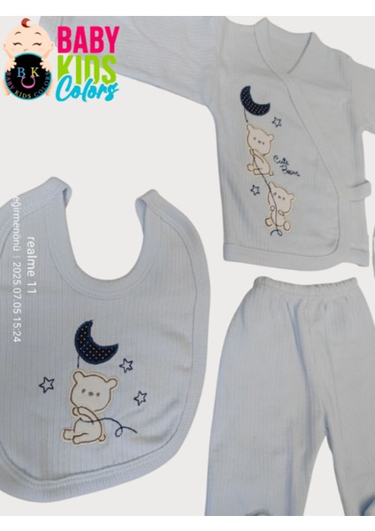 Fitilli Kumaşa Ayıcık Nakışlı Poşette 5'li Set indirimleri