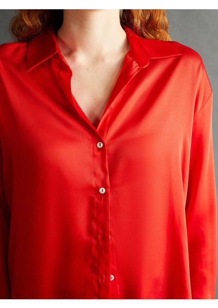 Yeni Sezon Oversize Saten Kadın Gömlek modelleri