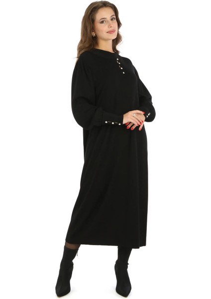 Taş Detaylı Viskoz Elbise