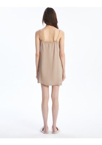 Yeni Sezon U Yaka Düz Askılı Saten Kadın Fantezi Gecelik fırsatları