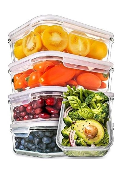 Konik Dikdörtgen Cam Saklama Kabı 1700ML modelleri